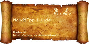Mohápp Linda névjegykártya
